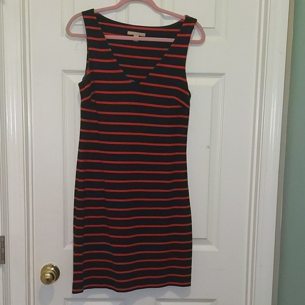 Banana Republic red navy striped dress Sz 6